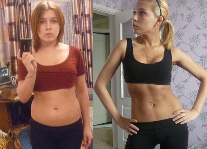 antes e despois dunha dieta sen hidratos de carbono